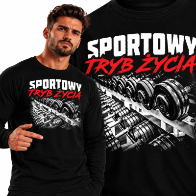 LONGSLEEVE NA SIŁOWNIĘ  SPORTOWY TRYB ŻYCIA